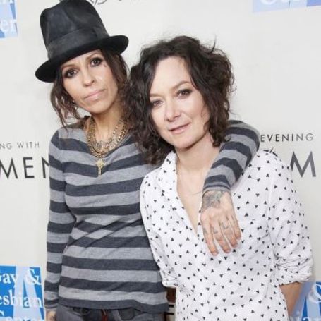 Gilbert with her partner Linda Perry